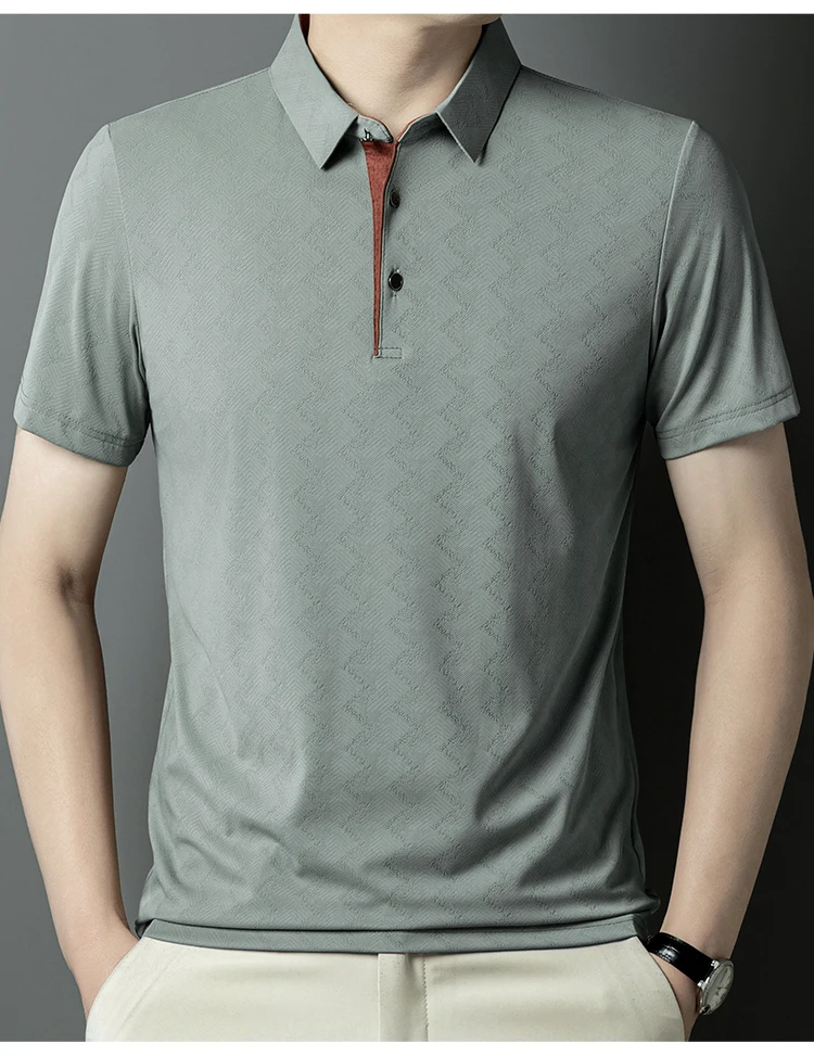 polo shirt men high quality summer new Ice silk Men's Short-sleeved polo shirt stripes business casual mens polo shirt 6XL 6748 19 S1174ea0af9b44aca91e9de0602469cd63