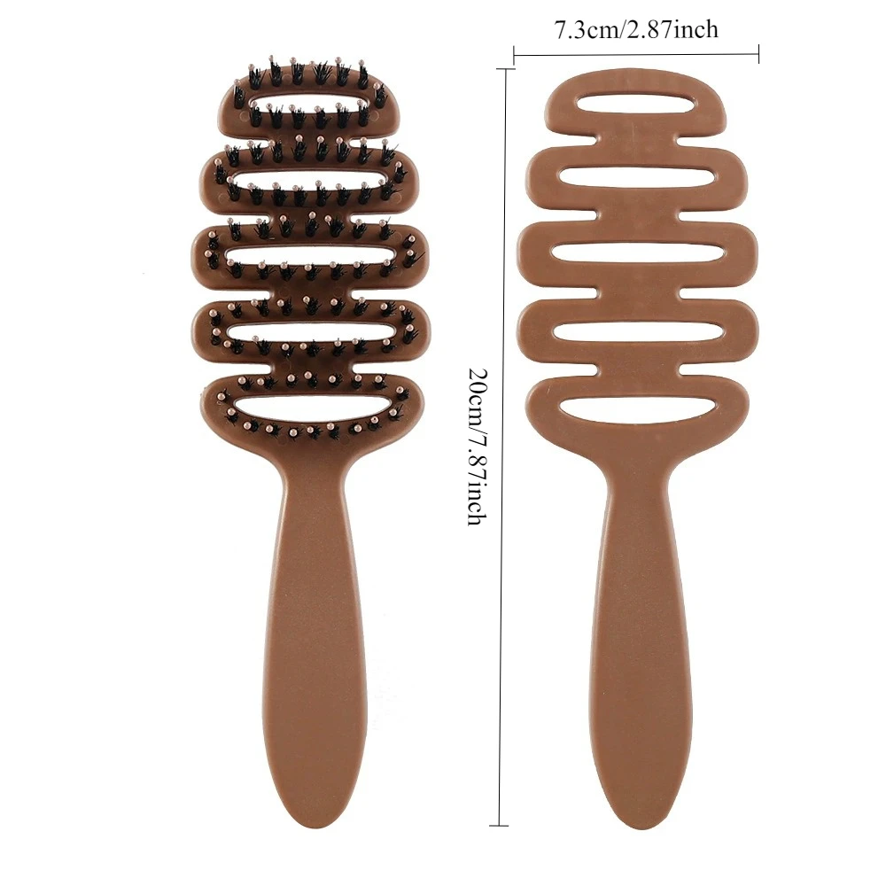 Premium Hollow Boar Bristle Detangling Scalp Massage Hairbrush