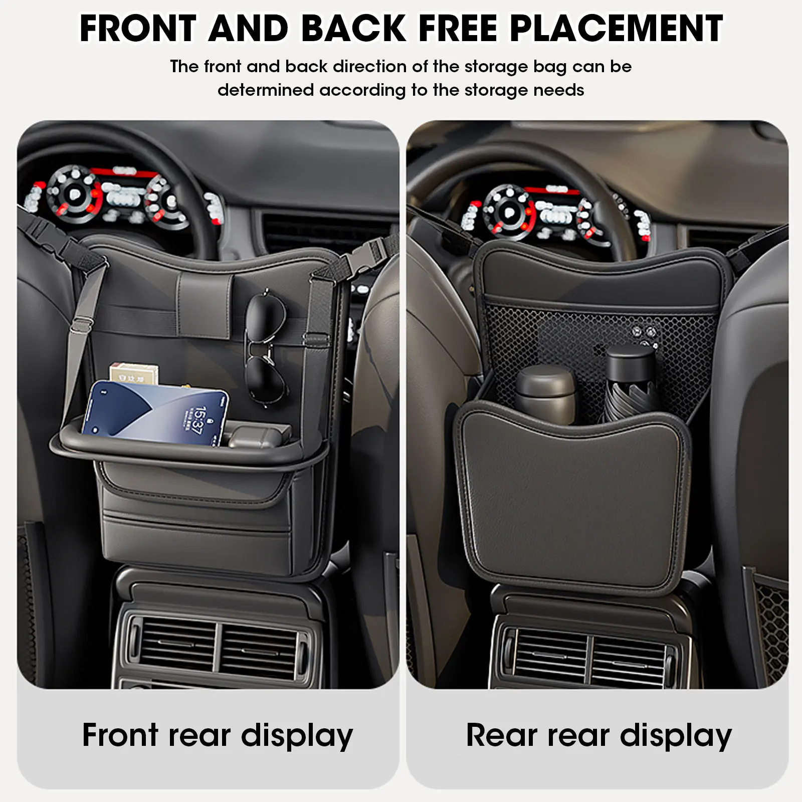 Portaborse per Auto, portaborse a rete per Organizer IN rete per Auto/porta libri/telefono, portafazzoletti 3-IN-1 organizzatori per interni Auto - immagine 5