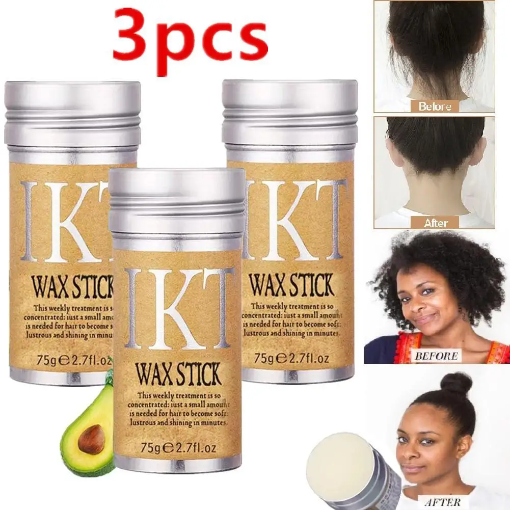 3Pcs 75G Strong Hold Hair Wax Stick Per Lo Styling Dei Capelli Parrucca Nodi Healer Gel Stick Sottile Baby Hair Perfect Line