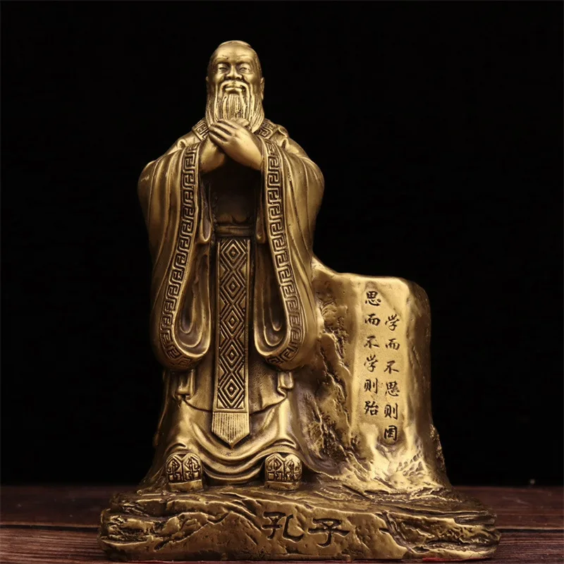 

Guyunzhai Brass Confucius Pencil Vase Decoration Study Office Decorations Teacher's Day Gift for Teachers