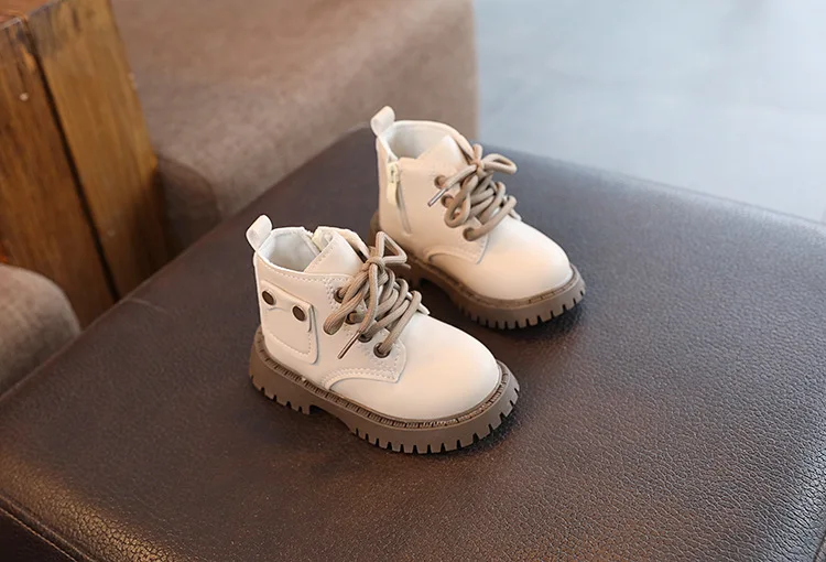 Children's Fashion Front Lace Up Soft Sole Anti Slip Warm Snow Boots Girls' Plush Casual Cotton Shoes