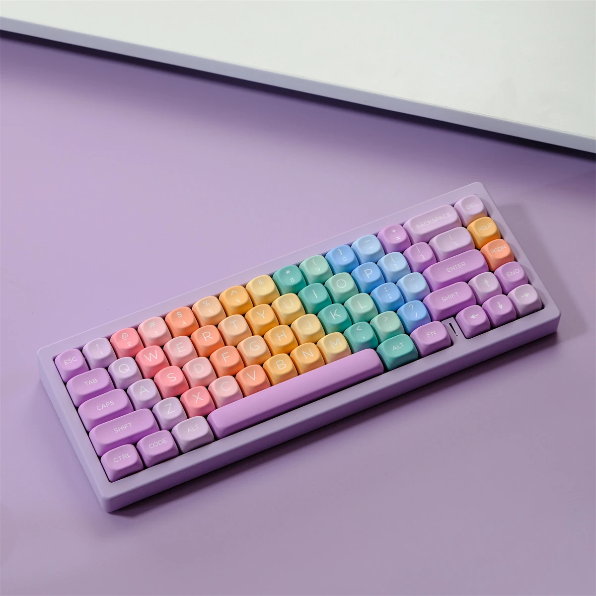 126 Keys Soft Candy Gradient Colors Keycaps Dye Sublimation MOA Profile PBT Keycaps For MX Switches Mechanical Keyboard Key Caps