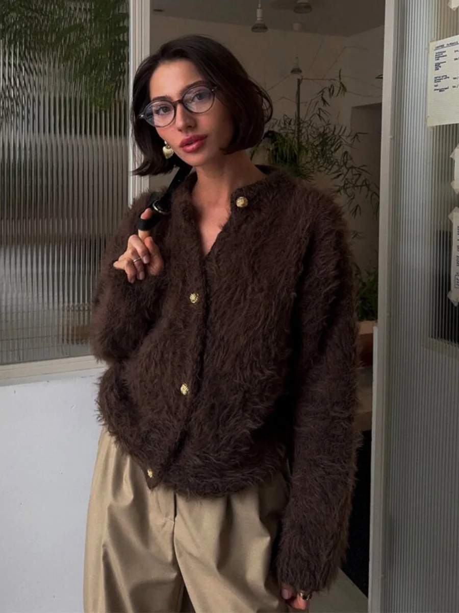 Bornladies  New Autumn Winter Soft Knit Cardigan Women's Fashionable Cozy Sweater Fashion Office Ladies  Cardigan Jumpers