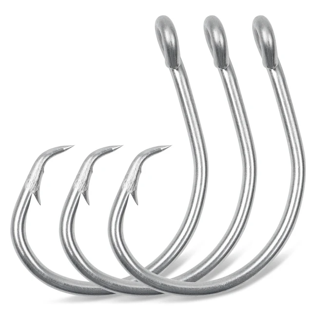 100PCS Circle Fishing Hooks Stainless Steel Shark Tuna Live bait