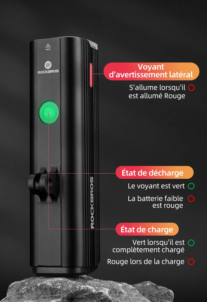 Lampe Vélo Avant + Klaxon 140 DB – 350 LM Rechargeable USB – Étanche IPX6 – 5 Modes Lumière + 2 Sons – Sécurité Nuit