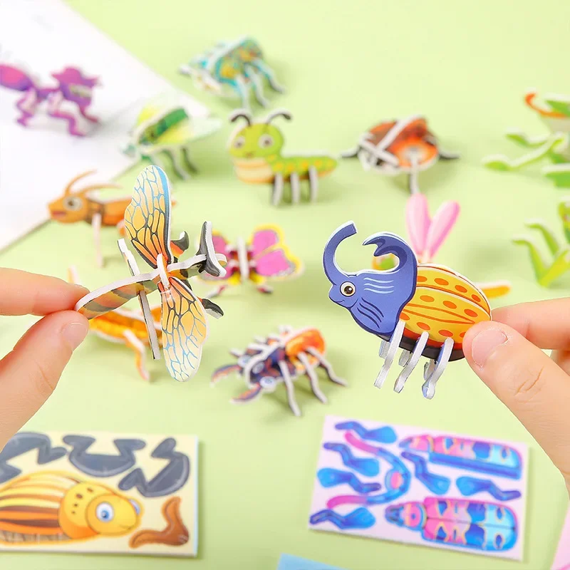 3D Paper Puzzles Children's Creative Bug DIY Puzzle Educational Toy Class Gift Kindergarten Class Gift Educational Toy