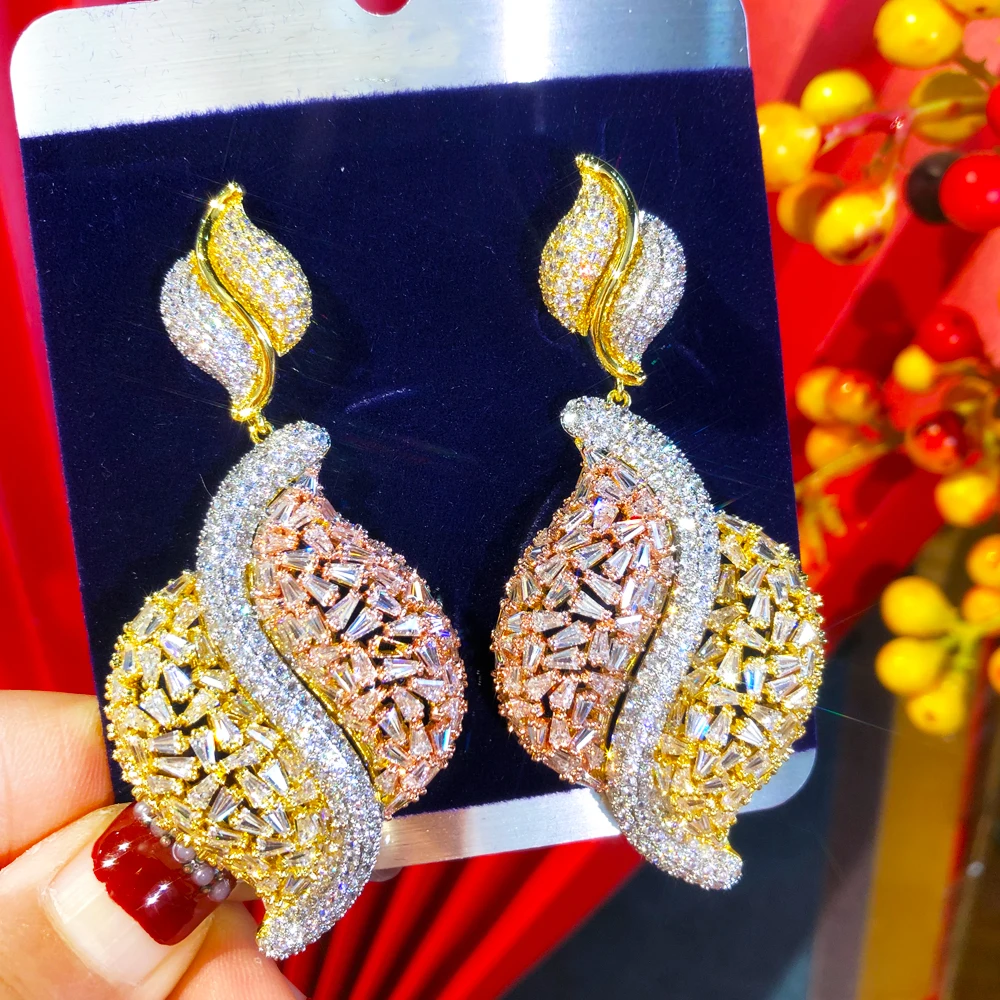 

Missvikki Luxury Gorgeous Pendant Earrings For Women Wedding Party Luxury Shiny Earrings Jewelry Gift Fashion High Quality