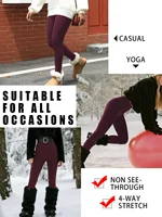 Plus size Women's thick thermal leggings with high waist and fleece lining.design for winter running yoga and workout activities - Image 4