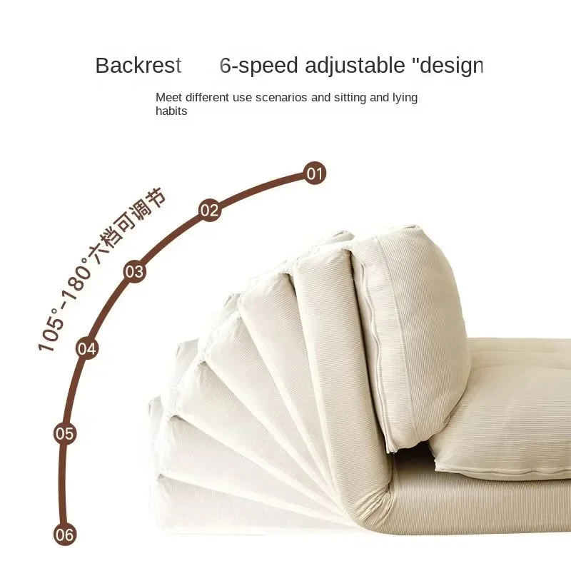 Divano pigro Realife Store Cloud Roll Camera da letto dormiibile Balcone Piccola casa Sedia singola stile crema Divano letto pieghevole Tatami - immagine 5