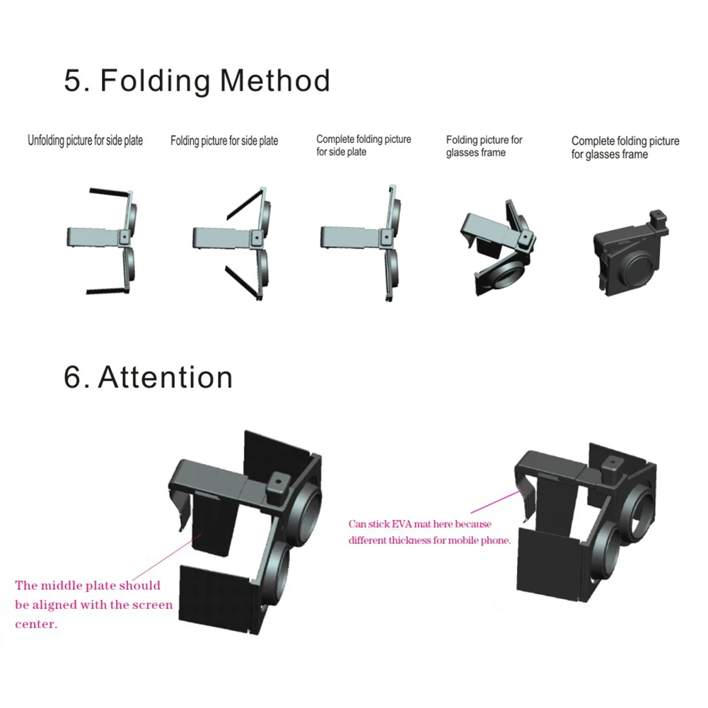 Plastic Folding VR Glasses Movies Games Virtual Reality VR Glasses Mini Foldable Virtual Reality VR Glasses Kits for Android/iOS