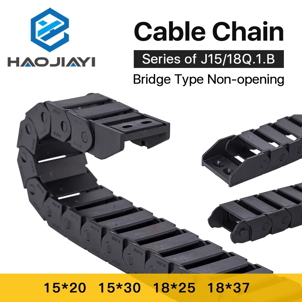 Plastic cable chain cable carrier Cable Chains 15x20 15x30 18x25 18x37 mm Bridge Type Non-Opening Plastic Towline Transmission Drag Chain for Machine