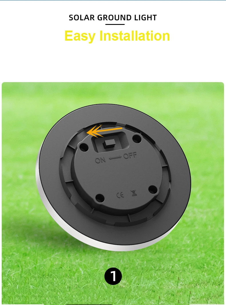 Description Picture 5 of item4PC Solar In-Ground Lights 8 Leds Garden Pathway Lamp Outdoor Waterproof IP65 Stainless Steel Underground Lighting For Garden