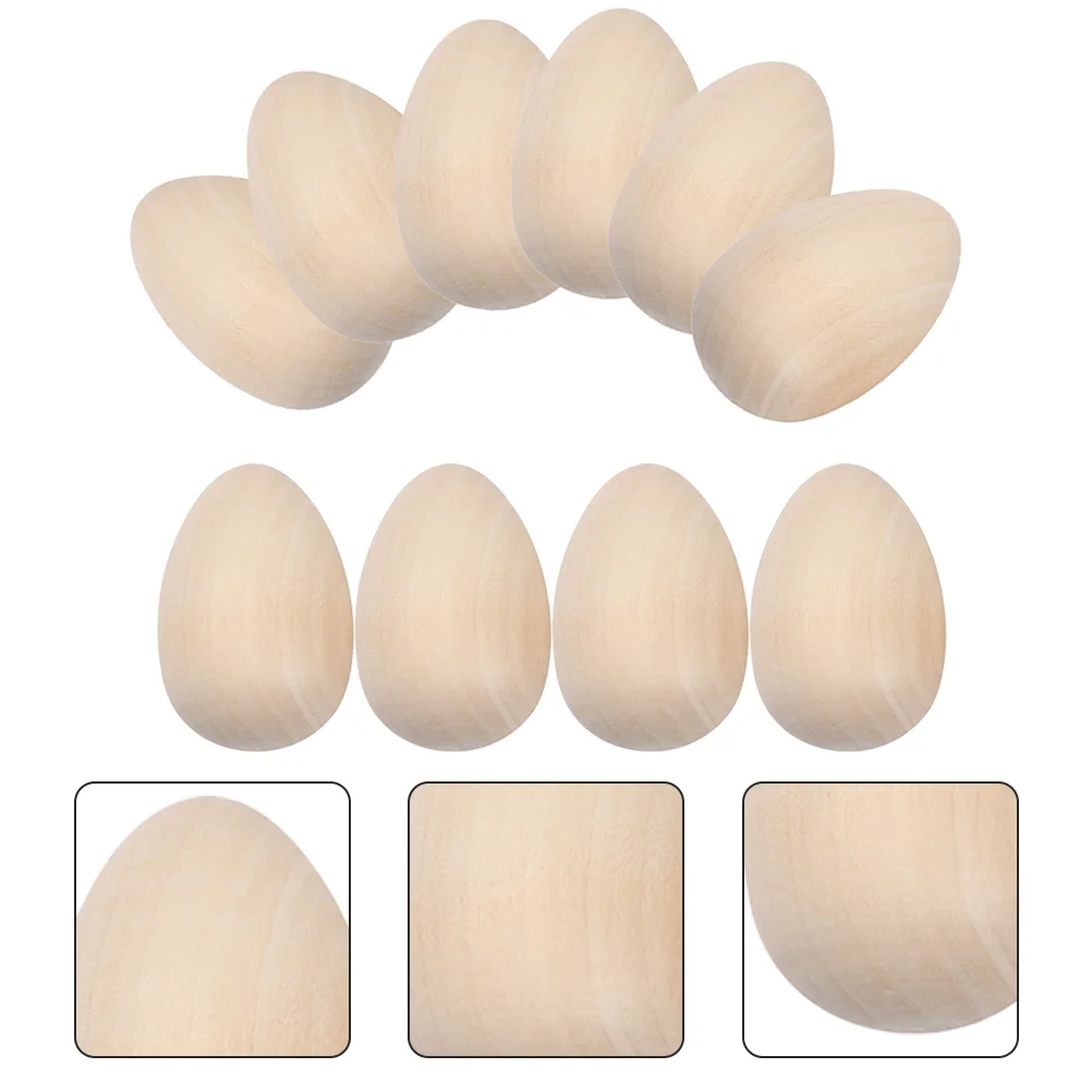 

20 Pcs Wooden Imitation Eggs Easter Party Decorations Vase Decors for Kids Props Child Miniature Toys