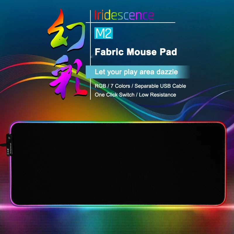 Rgb Mouse Pad Luminous Gaming Mousepad Fabrics Mouse Mats 4mm Thickened Nonslip Rubber Sole