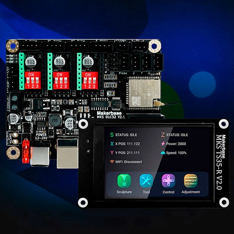 MKS DLC32 V2 32 비트 GRBL 오프라인 컨트롤러 TS24-R LCD 디스플레이 CNC3018 최대 프로 키트 Cnc 조각 기계