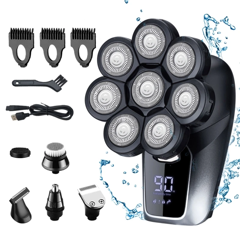 

Upgrade 6 in 1 Electric for Razor Bald for Head Shaver for Men IPX6 Glass Waterp