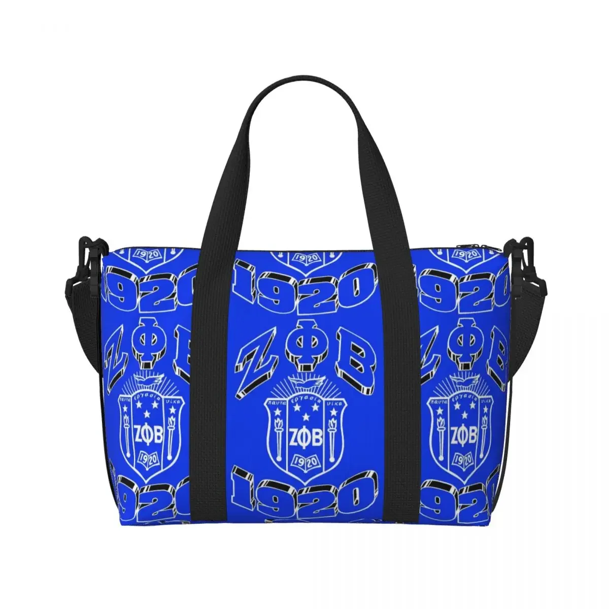 Large Zeta Phi Beta Sorority Tote Bag Women Letter 1920 Shoulder Shopper Beach Gym Travel Bag