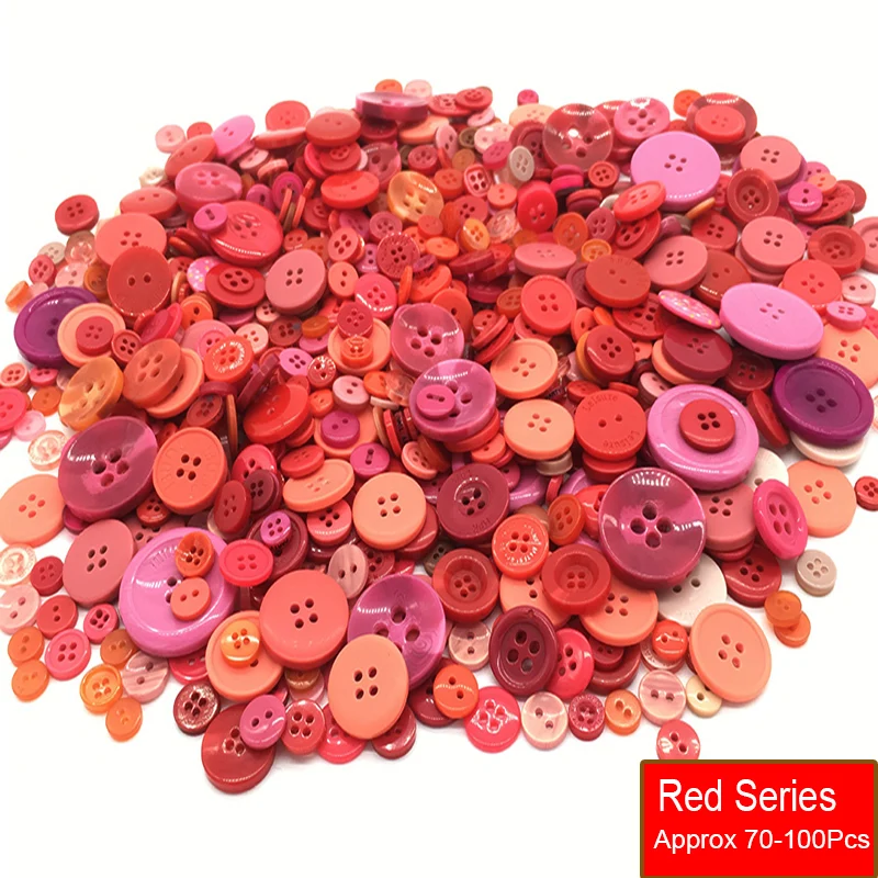 Vibrant Assorted Resin Buttons - 50g Pack for Crafting & DIY Projects