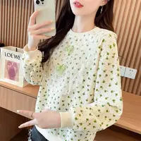 Sweatshirt Feminine Lace Slimming Versatile Age-Reducing Pullover Top 1