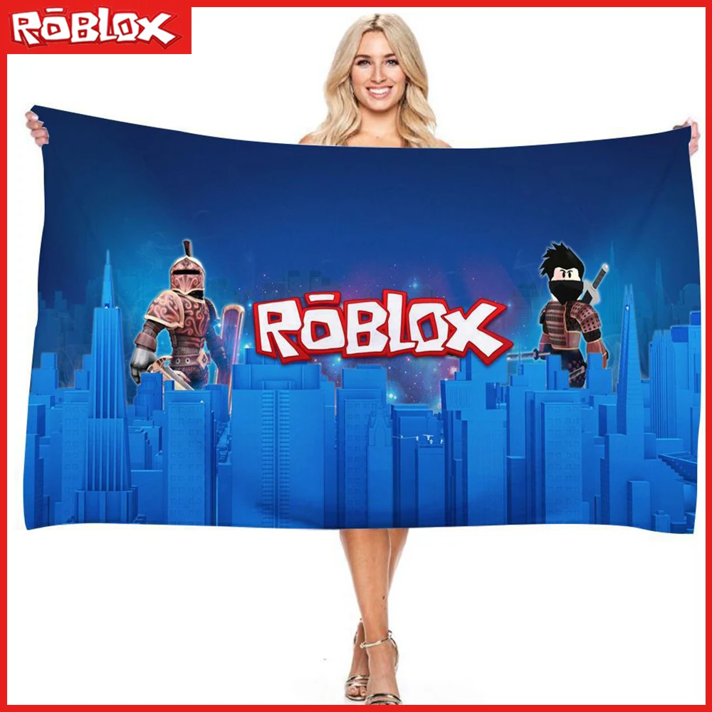 Фото 2023, пляжное полотенце Roblox с мультяшным принтом, из микрофибры, с защитой от песка, 75*150 см, банное полотенце для спа, женское, креативный подарок на день рождения №3
