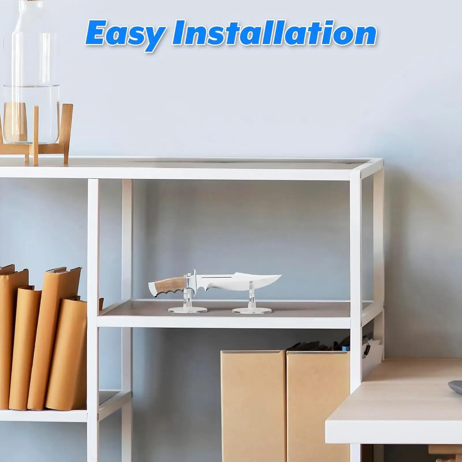 Cutter Display Shelf Rack Holder 2Piece Non-Slip Base Acrylic Stand For Display For Kitchen Tabletop Room Desk Home Vanity Party