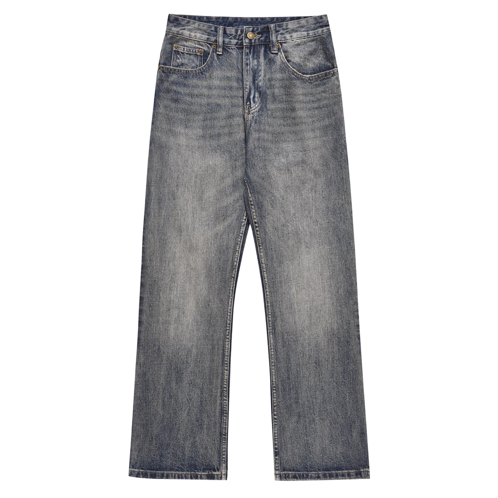 Jeans Men Y2k Streetwear Casual Fashion Straight-leg Baggy Stacked Trousers Autumn Winter Designer Vintage Street Denim Pants 6