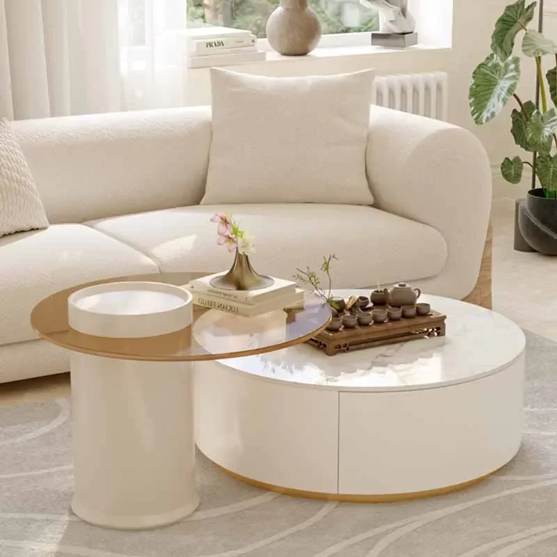 

Storage Minimalist Coffee Tables Modern Design Marble Round Coffee Tables Side Table Muebles Para El Hogar Furniture Living Room