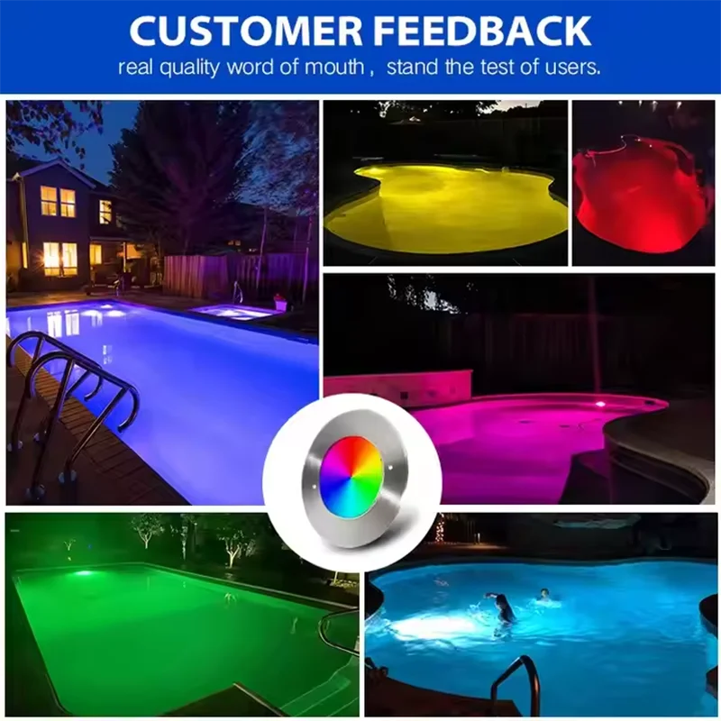 RGB 풀 프로젝터 LED 6W 10W 18W 24W 35W 스테인레스 스틸 12V 수지 충전 방수 IP68 평면 표면 장착