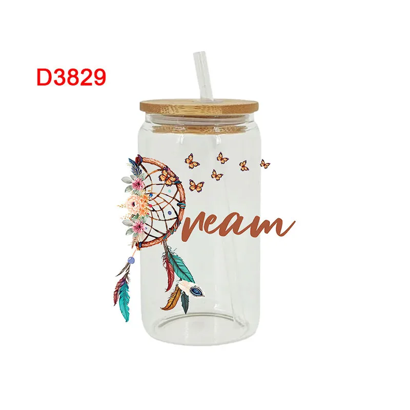 UV DTF Transfer Sticker Flowers Sunflower For The 16oz Libbey Glasses Wraps Bottles Cup Can DIY Waterproof Decals D3829
