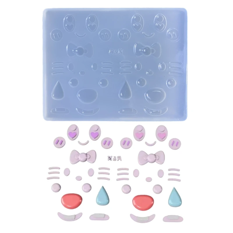 

Q0KE Diy Epoxy Expression Mold Drop Glue Silicone Keychain Decor Mold