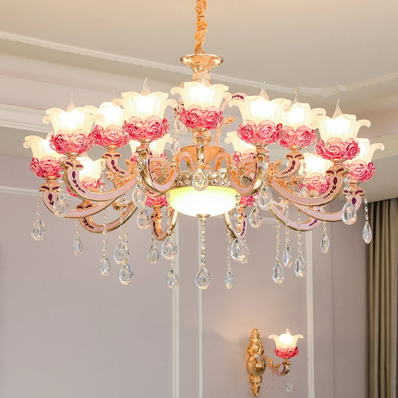 

Modern luxury led flower crystal chandelier ceiling chandelier indoor chandelier with lampshade indoor modern lighting