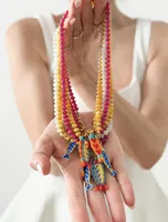 Collier de perles colorées élégant et accrocheur, accessoire de mode estival, style bohème, avec pendentif poisson tricoté à la main 3