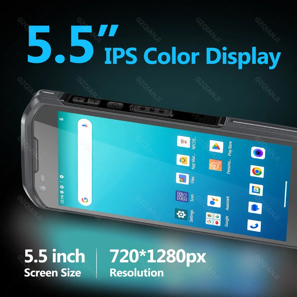 견고한 안드로이드 13 휴대용 터미널 PDA, 4G64G NFC 1D 2D QR 바코드 스캐너 리더, Wifi GPS 데이터 수집기, 창고 사용