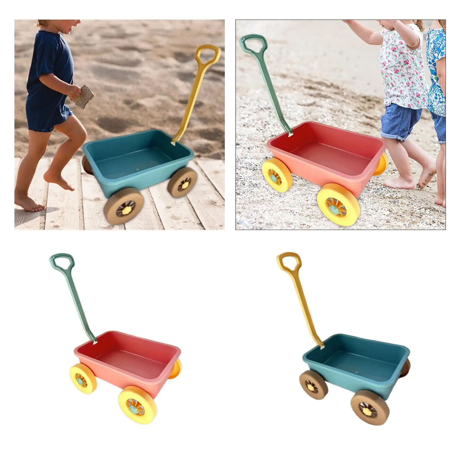 Beach Toy Wagon Tool Toy Multiuse Handheld Pretend Play Wagon Outdoor Toy Vehicle for Household Yard Indoor Seaside Children