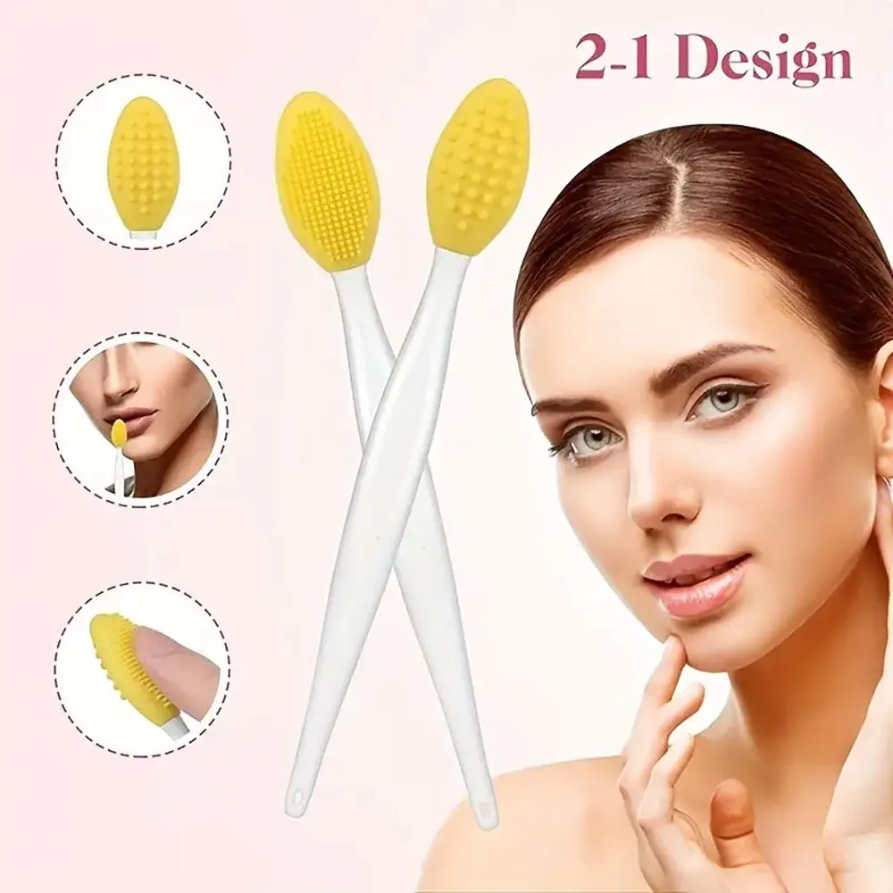 Facial cleansing brush,acne and blackhead removal tools 5pc Silicone Pore Brush Double-Sided Black Head Cleaning Tool