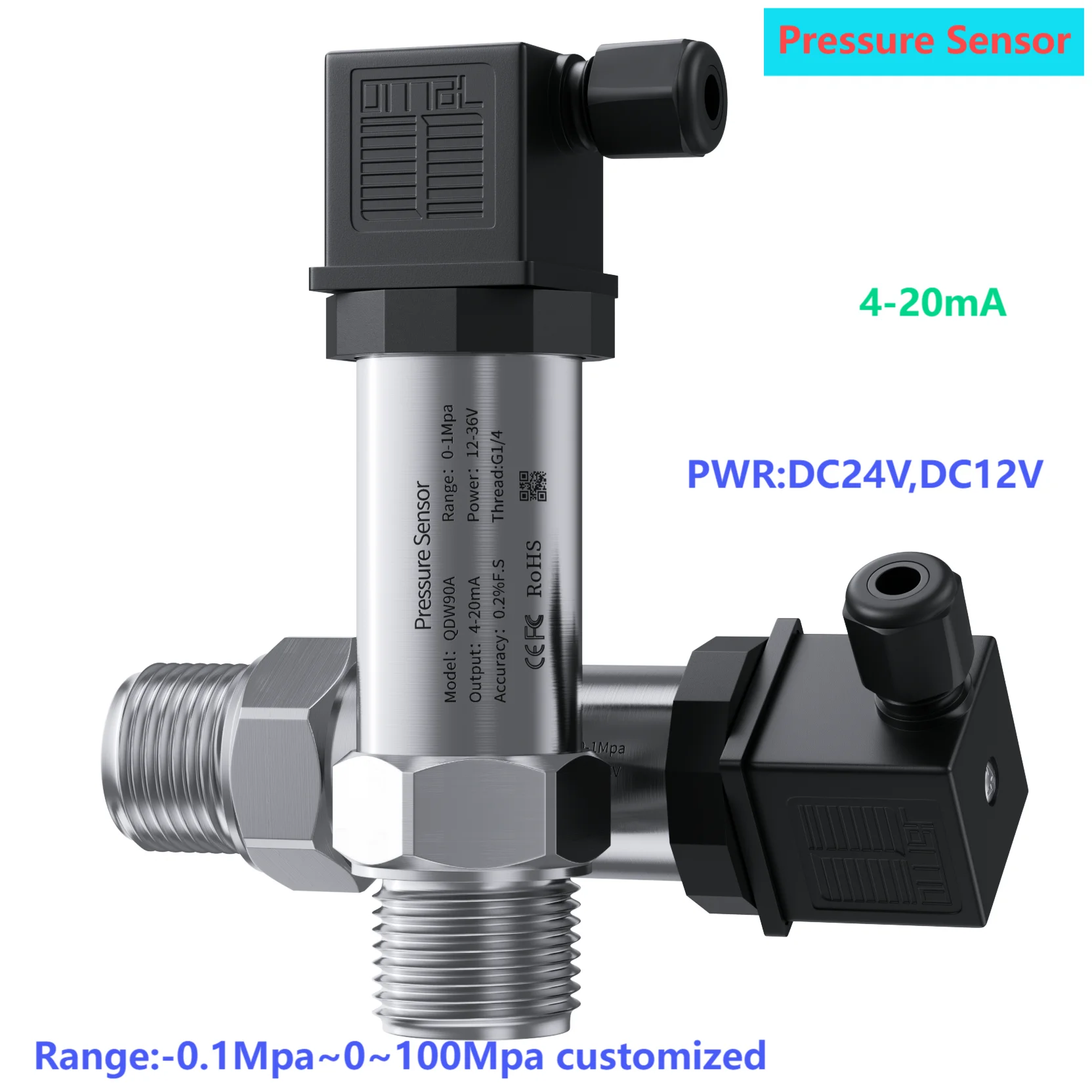 4-20mA pressure transmitter -0.1Mpa 1Mpa 1.6Mpa 2.5Mpa pressure sensor for water gas oil liquid pressure transducer