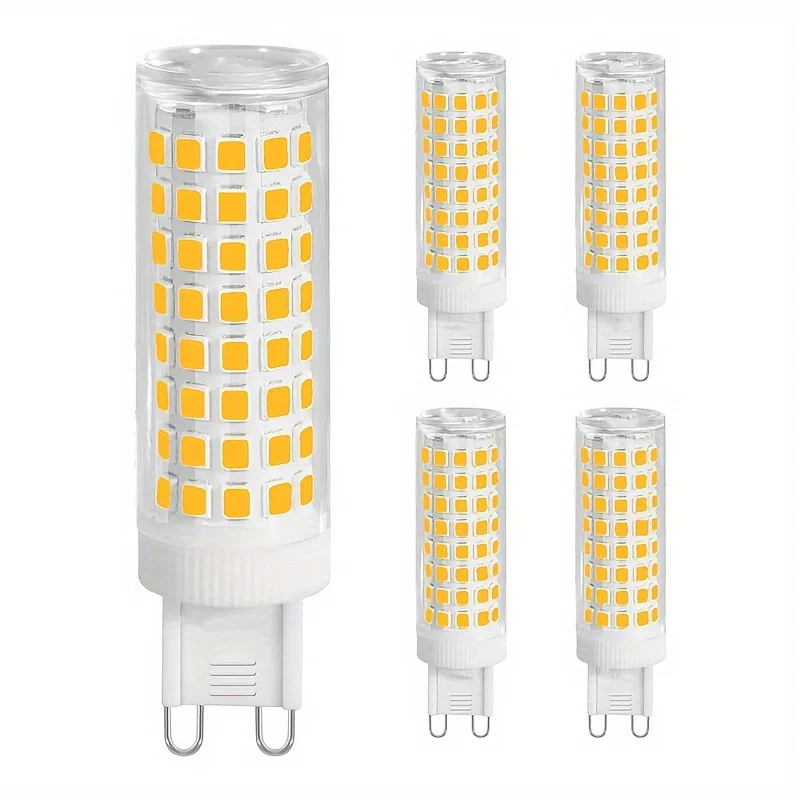 무지향성 LED 전구, 천장 선풍기, 샹들리에, 밝기 조절 불가, 110-220V T3/T4 베이스 교체, G9 12W, 5 개