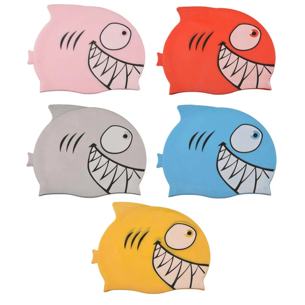 

Kids Swim Equipment Waterproof High Elastic Children Swim Pool Hat Diving Hat Ear Protect Shark Swimming Caps