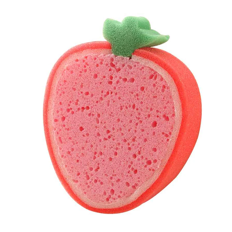 Cute Fruit Shape Bath Sponge Soft Shower Brush Dead Skin Removal Bathroom Body Scrubber Exfoliating Cleaner Women Men Kids 4