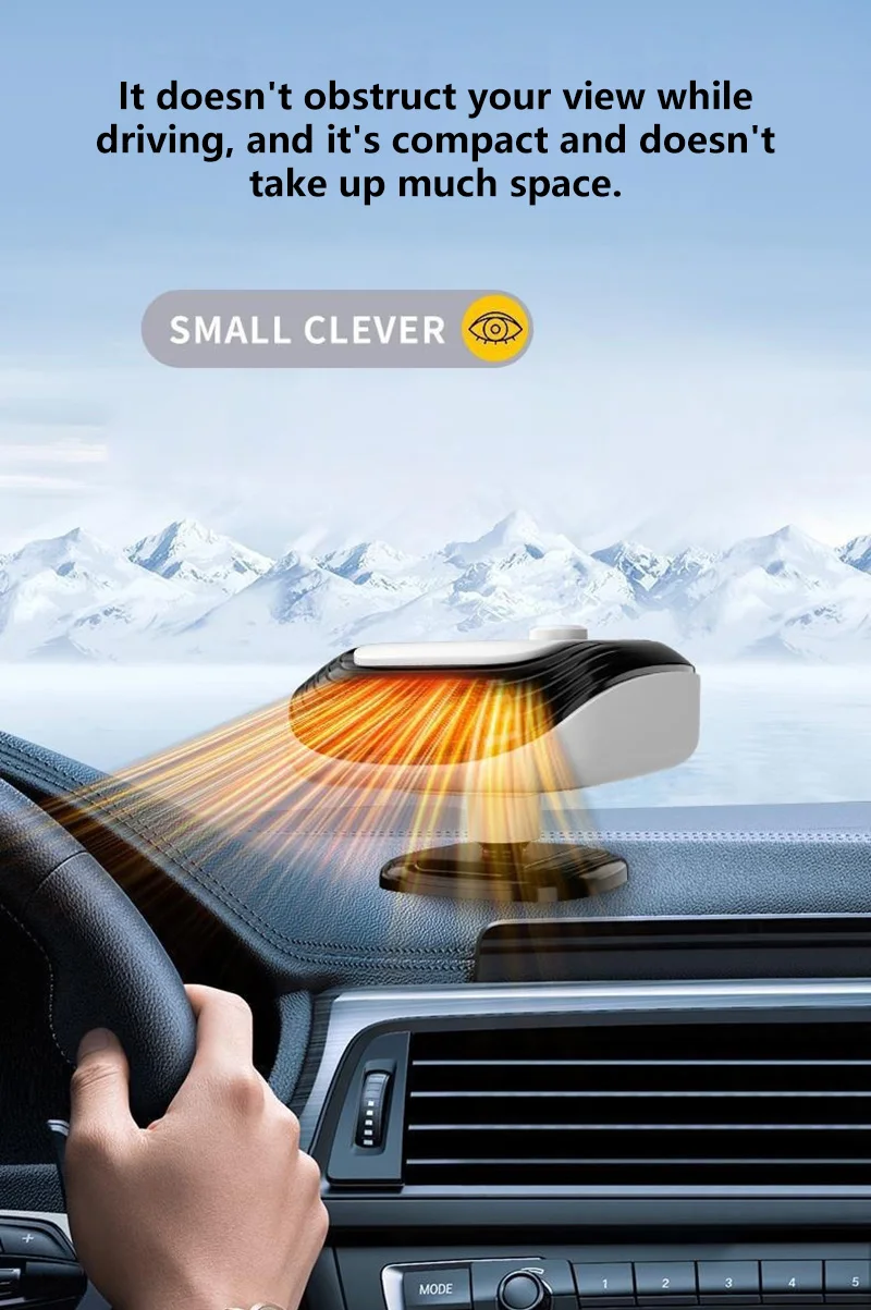 Xiaomi Fast Heating 12V/24V Car Heater & Defroster, Dual Speed Quick Warm Up, Fr