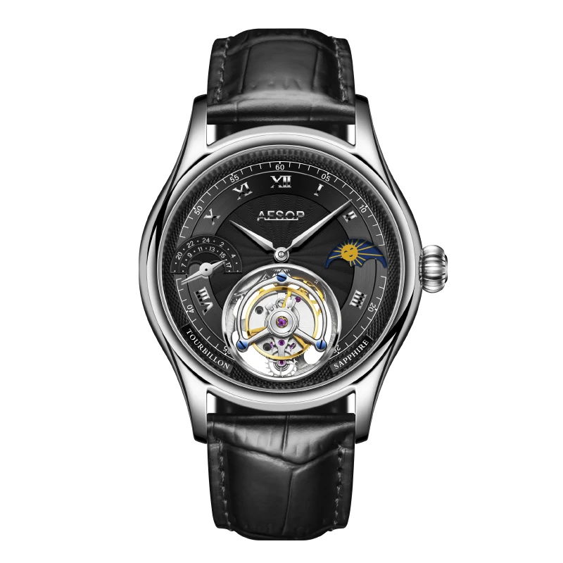 

Aesop Original Tourbillon Movement Mens Watch Multifunction Dial Waterproof Sapphire Mechanical Watches 2023 relógio masculino