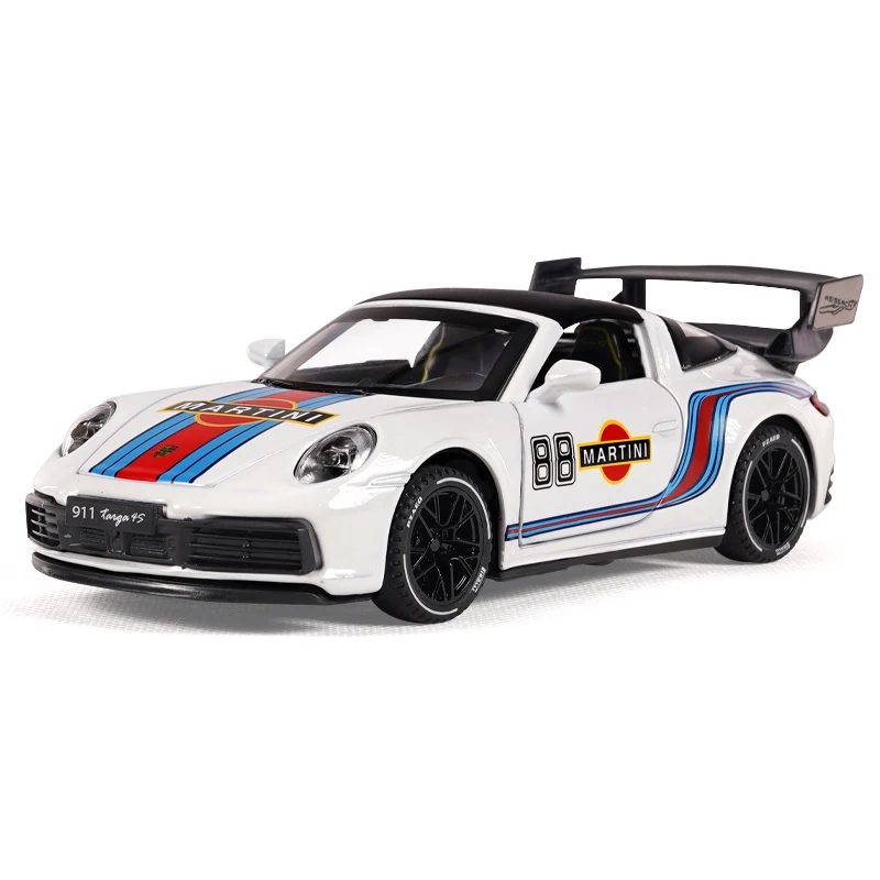 1:32 Porsche 911 Targa 4S Martini Racing Edition Sports Car Alloy