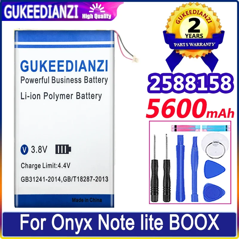 GUKEEDIANZI Battery 2588158 5600mAh For Onyx BOOX Note lite MAX 2 NOTE 1 2 3/M96C M96 plus Ebook Bateria