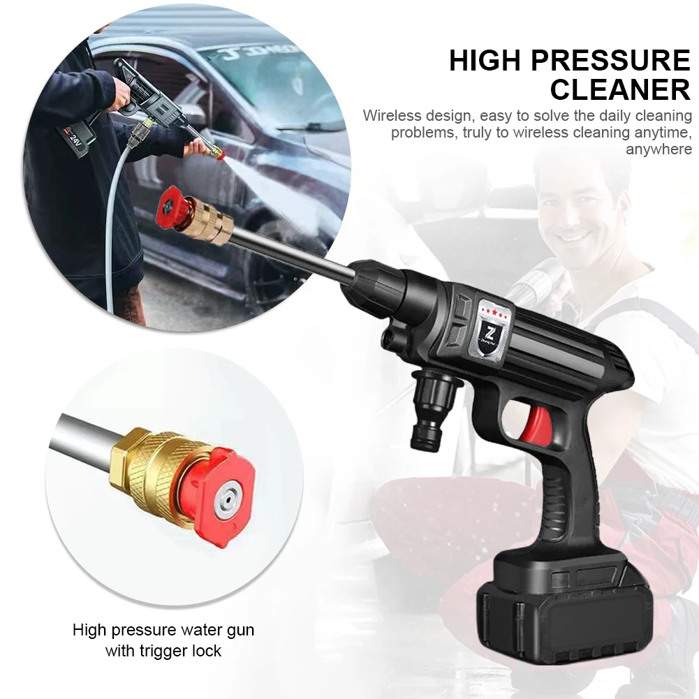 100Bar Cordless High Pressure Cleaner Washer Spray Water Gun 45000mAh Foam Generator Car Washing Machine Home Car Cleaning Tool 2