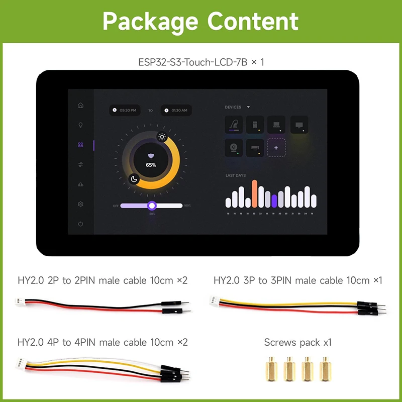 ตัวเลือกสินค้า แผงวงจรพัฒนาจอแสดงผลสัมผัส ESP32-S3 ขนาด 7 นิ้ว