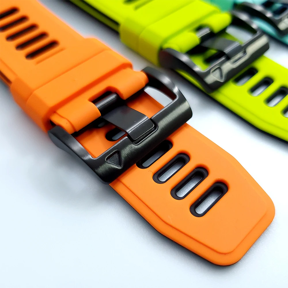 Para Garmin Instinct 2X Solar Sports correa de reloj de silicona de dos  colores (naranja +