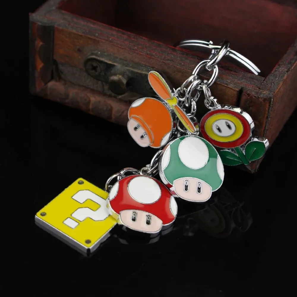 Anime Game Super Mario Toad Question Mark Block Cosplay Zinc Alloy Keychain Pendant Accessories Necklaces Gifts Jewelry