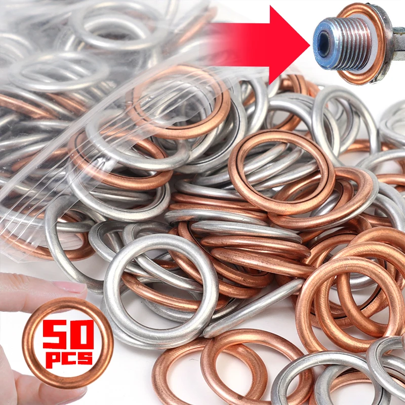 Oil Drain Plug Gasket Seal Car Oil Pan Drain Gasket Seal for Volkswagen Passat B5 B6 GTI Golf 7 MK7 Golf 6 MK6 Tiguan Scirocco Touareg Jetta MK6 Cars Part oil drain plug seal washer