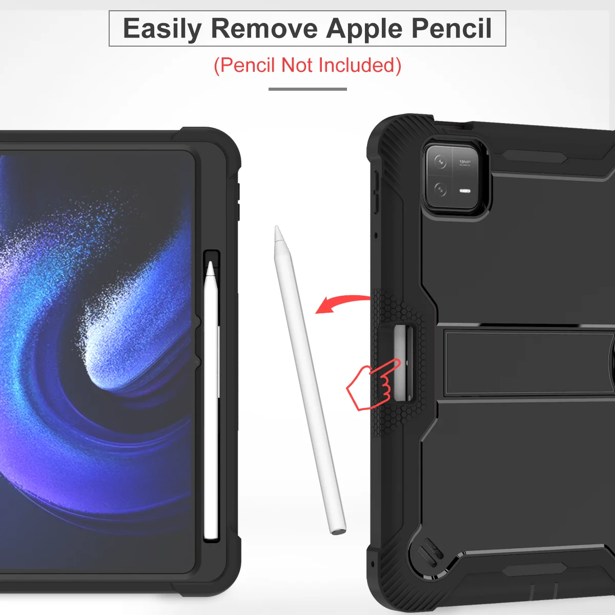 Capa Protetora com Suporte para Lápis Capa para pc e Silicone Capas Kickstand à Prova de Choque Xiaomi Pad Pad Pro 11 Camadas - Imagem 2